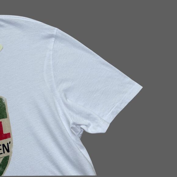 Lucky Brand Castrol Motor Oil White Graphic Retro Tee Size L NWT - Picture 3 of 9